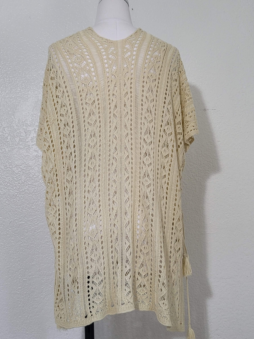 Women's Cream Open-Knit One Size Sweater Cover-Up